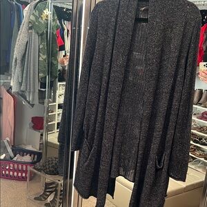 Athleta Dark Blue/Gray Open Front Cardigan